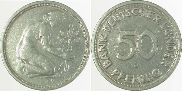 50 Pfennig Bdl 49J Jsz : nur 19-- J379 50 Pfennig