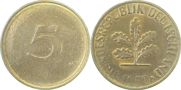 5 Pfennig Ws nur 5 geprägt! J382 5 Pfennig