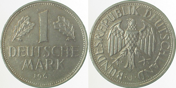 1 DM Jsz : 196 Münzzeichen J ss/vz J385 ss / vz 1 DM