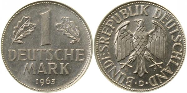 1 DM 1963 D ohne Randprägung J385
