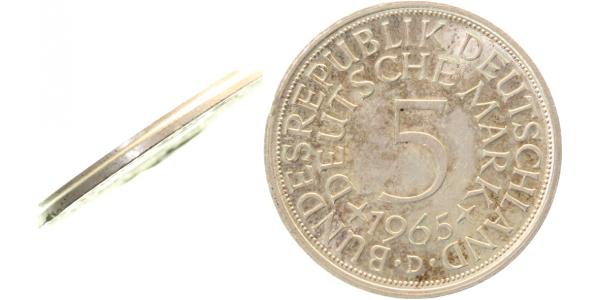 5 DM 1965 D ohne Randinschrift vz/stgl
