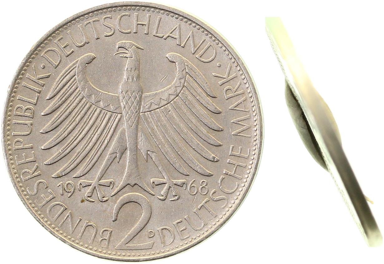 2 DM Planck 1968 D ohne Randinschrift J392