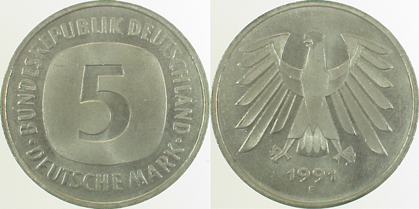5 DM 199F ohne Adlerauge bfr J415 bfr 5 DM