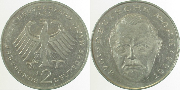 2 DM 92J Ws: fehlt teilw ss/vz J445 ss / vz 2 DM