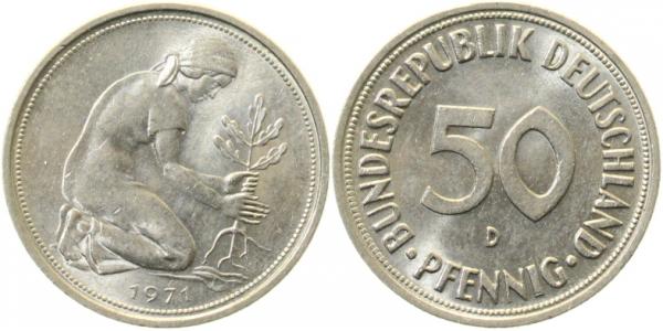 50 Pfennig Variante 1971 D kleines Münzzeichen