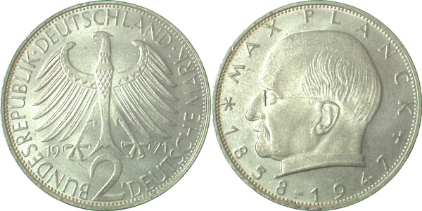 2 Mark Max Planck 1971 F | Variante | Ngb.56.13 J392