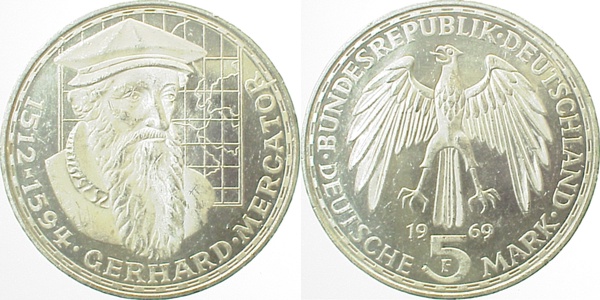 5 Mark 1969 F | Variante | Mercator J400 mit langem"R" vz/st