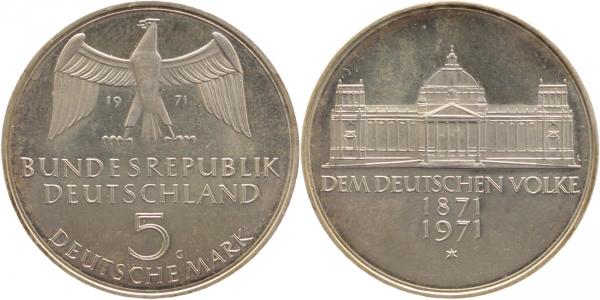 5 DM Reichsgr 71G 3 Variant Pp J409 Pp 5 DM