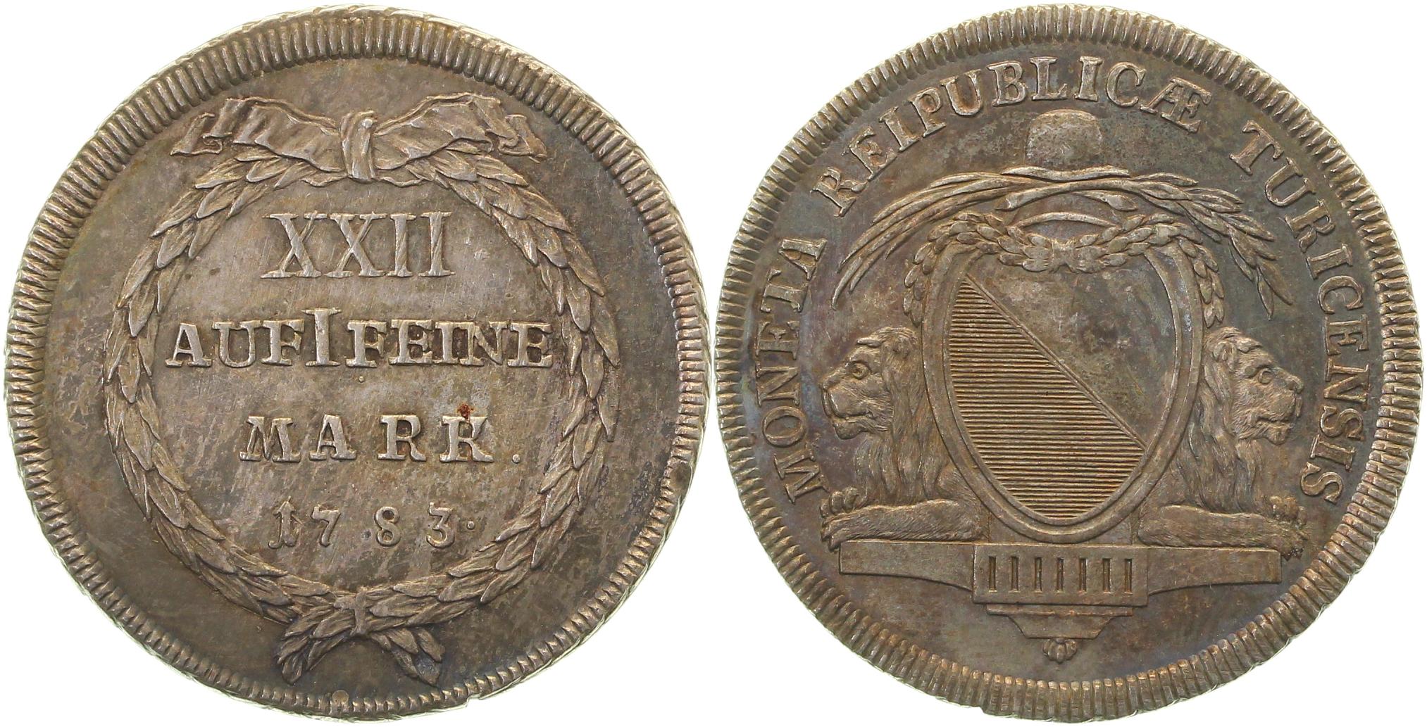 0,5 Taler 1783 Zürich Schweiz Moneta Republicae Turicensis