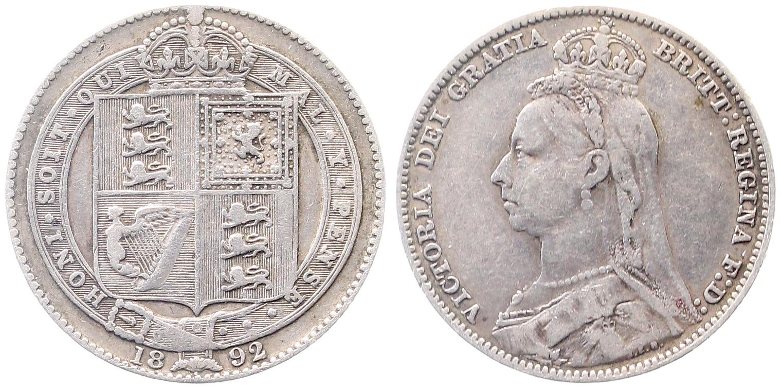 1 Shilling Victoria 1892 Großbritannien, SS