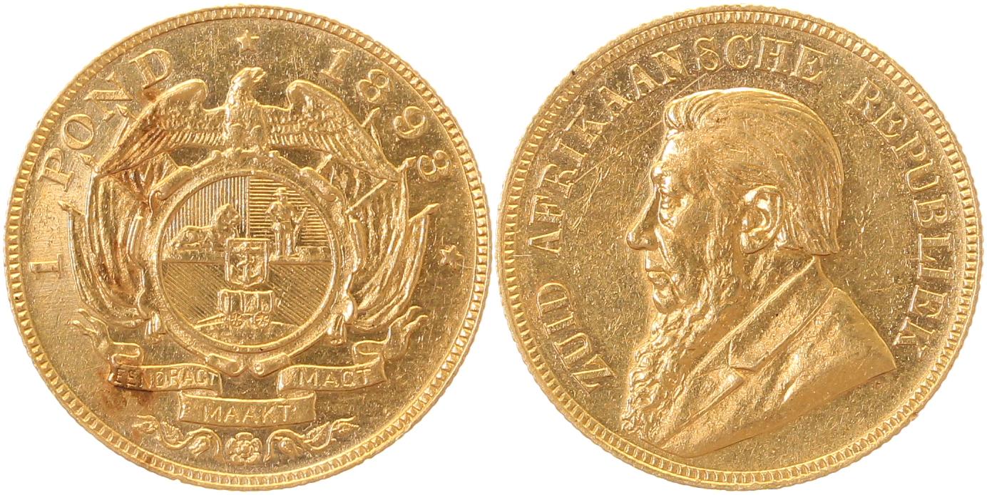 1 Pound Gold Südafrika 1893 vorzüglich South Africa