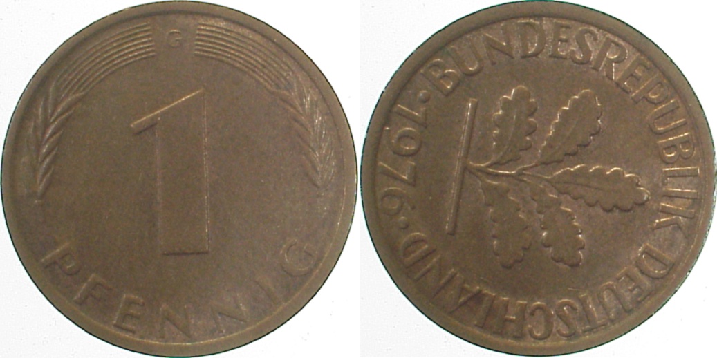 1 Pfennig 1976 G S80-95 vz+