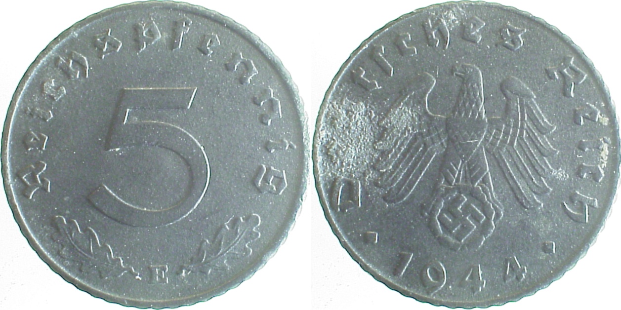 5 Pfennig 1944 E franz.Prägung S180 vz