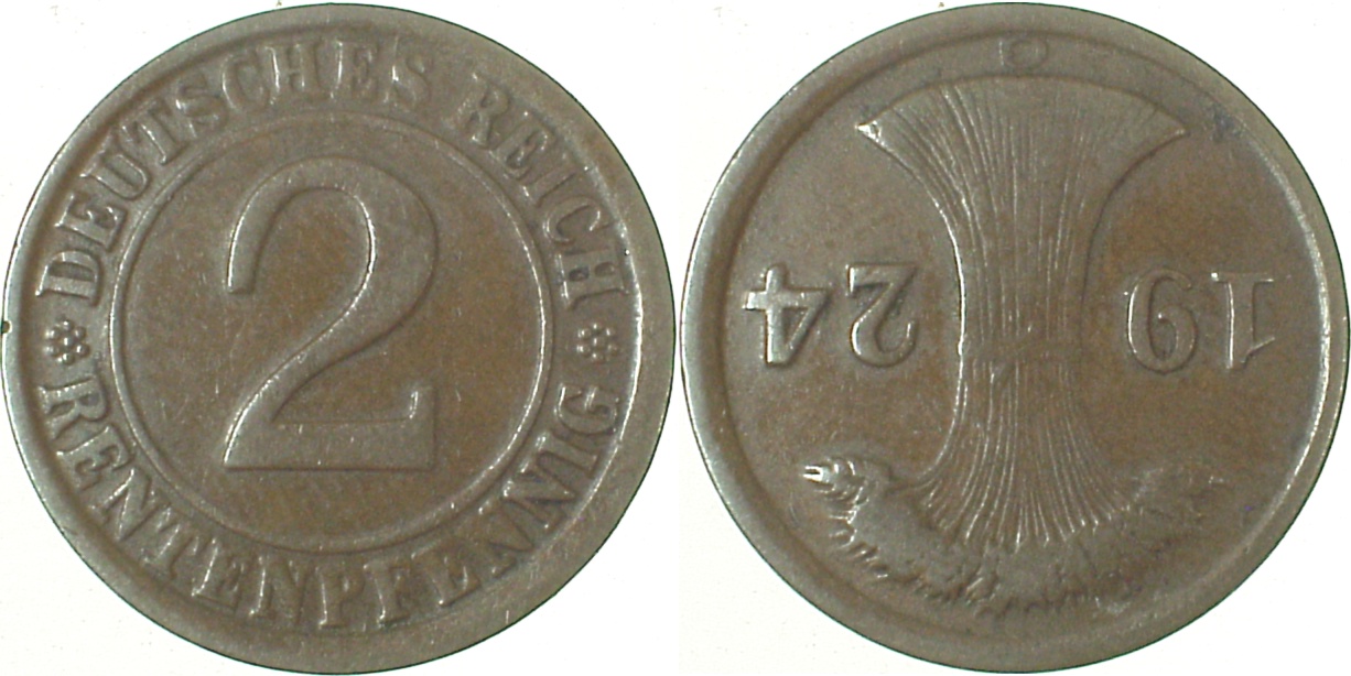 2 Pfennig 1924 G S180 ss RRR