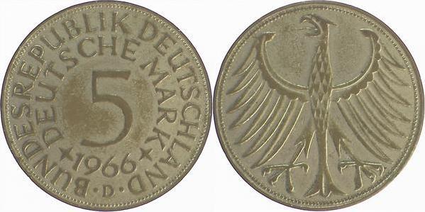 5 DM 1965 D Fälschung f.d.Zv.