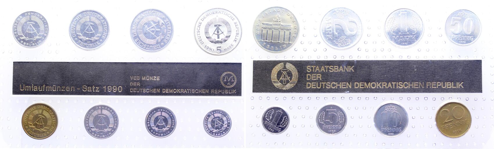 Jahressatz KMS 1990 DDR Originalsatz, minimal Ecke weggebrochen – vollständige Ansicht