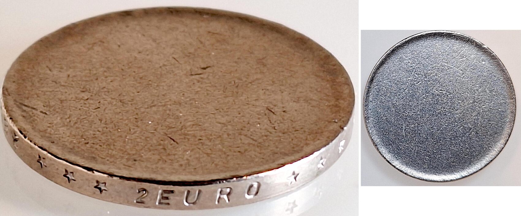 2 Euro Rohlingsprobe? Österreich, durchgehendes Material