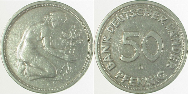 50 Pfennig BDL 49J Jsz.: nur ""-9--"""