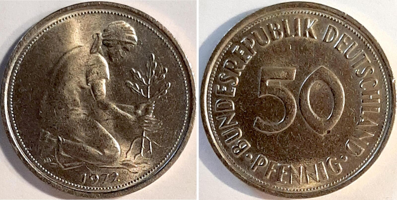 50 Pfennig 1972 ohne Münzzeichen selten !!