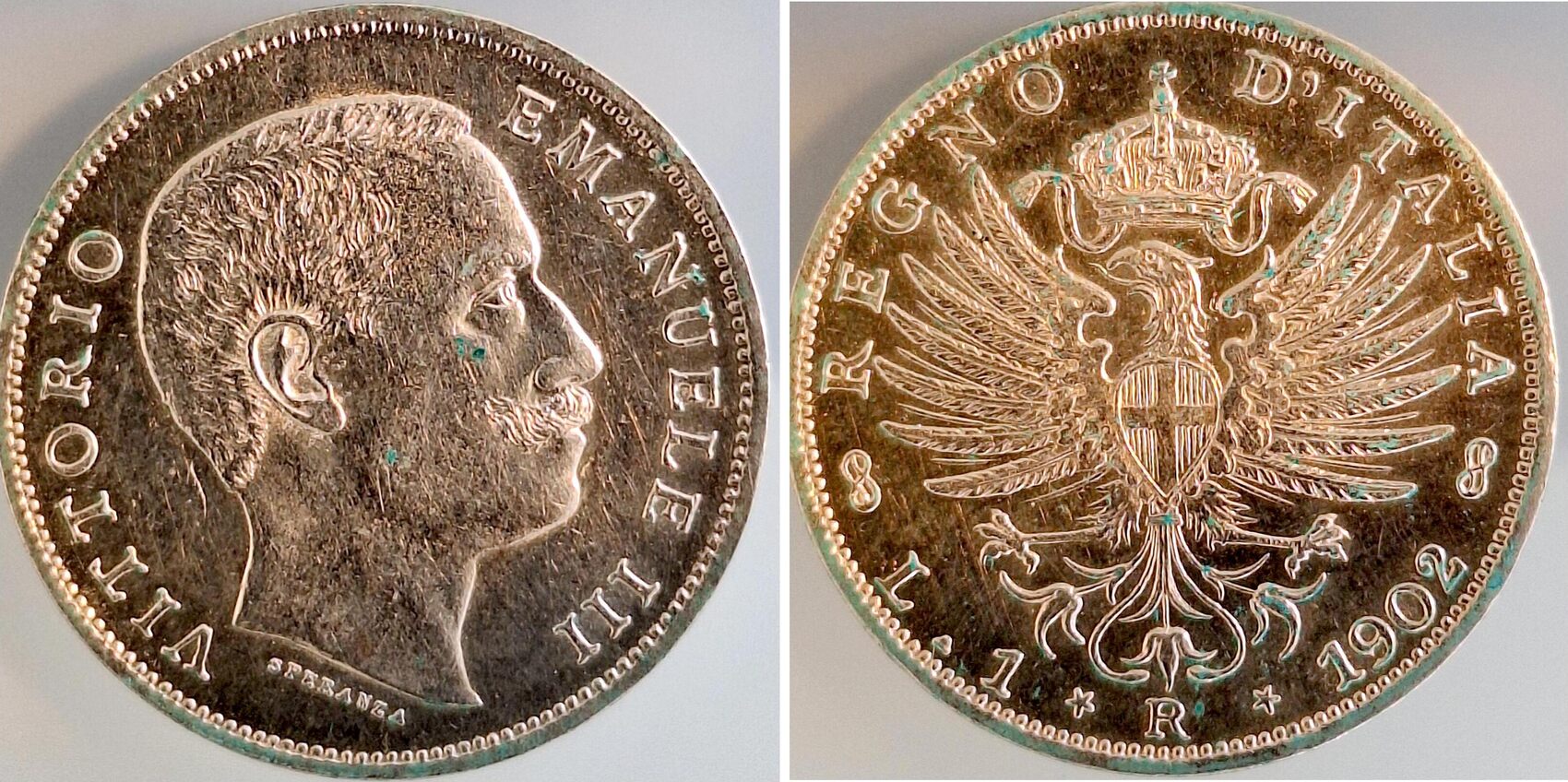 1 Lira Italien 1902 Vittorio Emmanuel prägefrisch TOP !!!