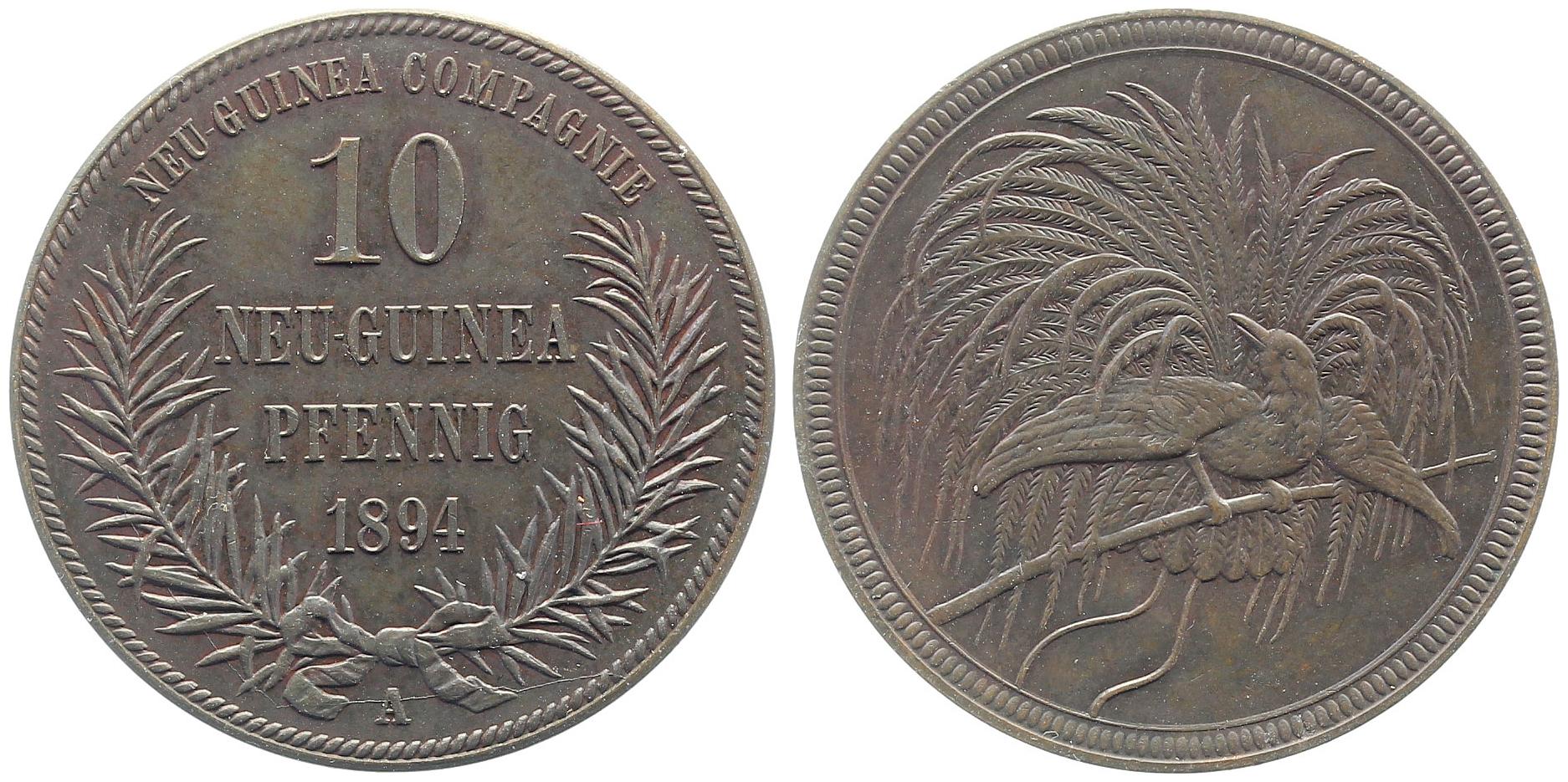 10 Pfennig Neu-Guinea 1894 A JN703 vz+ JN70394A-1-8-PAT