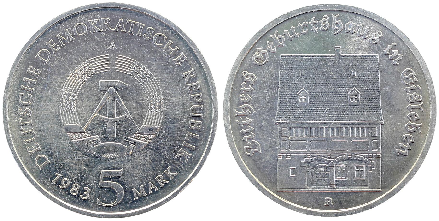 5 Mark DDR Luthers Geburtshaus 1983 A  159083A-1-0B