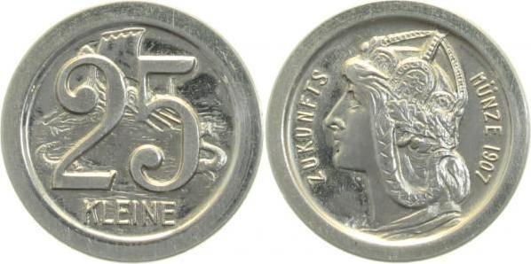 25 Kleine 1907 o. Münzzeichen Deutsche Bundesb. Museum