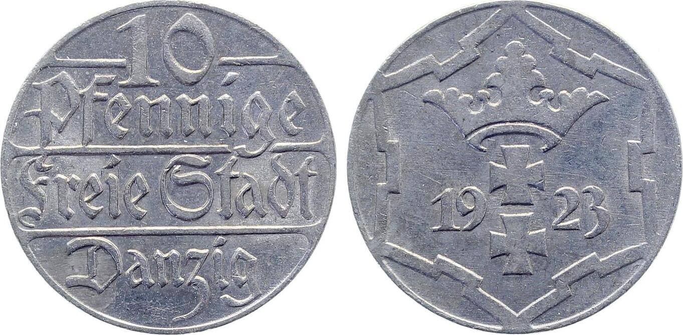 10 Pfennig Danzig 1923 vz, JD05