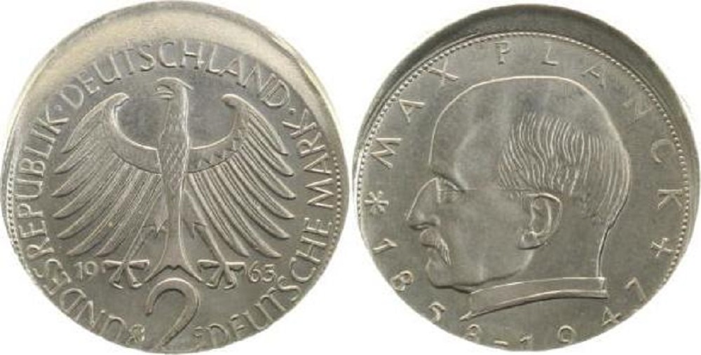 2 Mark 1963 G Max Planck ca. 18% dezentriert P39263G-1-2