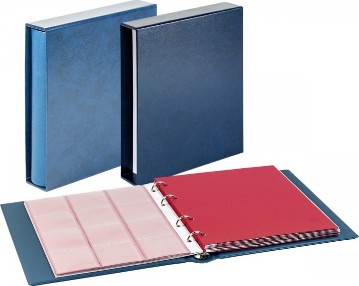 Set: karat-Münzalbum CLASSIC mit Schutzkassette, blau