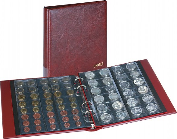 Münzalbum RONDO inkl. 5 Münzblätter Multi Collect-weinrot
