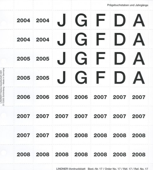 Perforiertes Vordruckblatt 2004-2008
