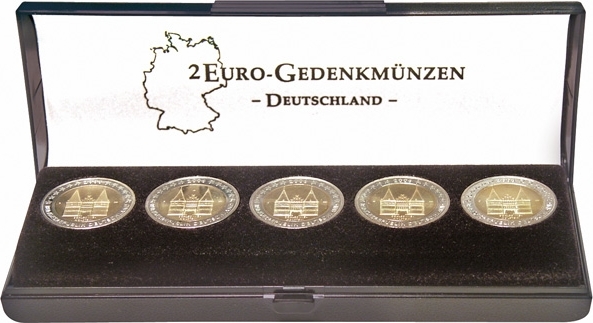 Münz-Etui für einen Satz 2 Euro-Gedenkmünzen Deutschland