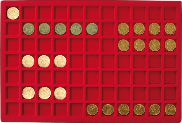 Tableau für 77 Münzen bis 24 mm Ø