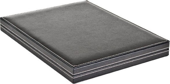 Münzkassette NERA M mit dunkelblauer Münzeinlage mit 12 rechteckigen Fächern für REBECK COIN L Münzrähmchen 75x50 mm