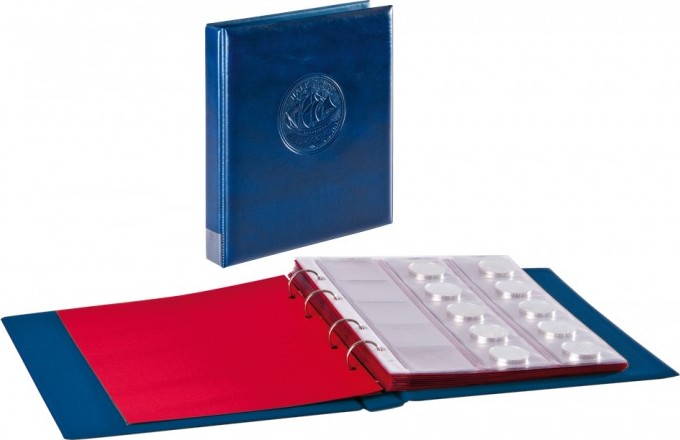 Ringbinder Half Penny inkl. 10 Münzblätter-blau