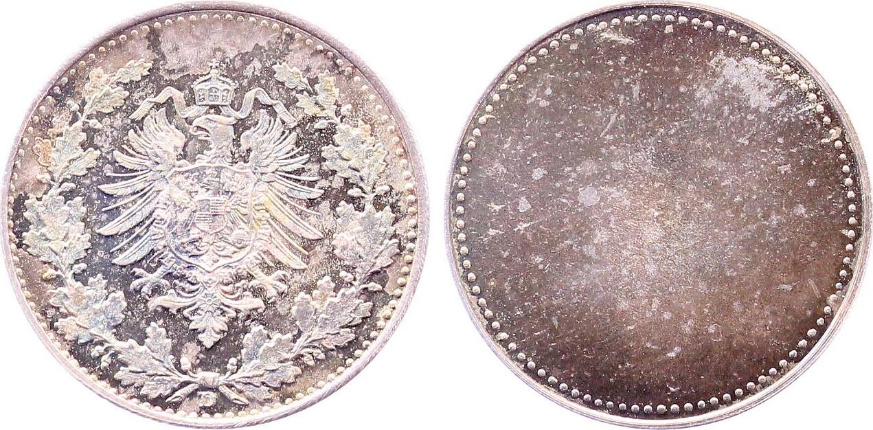 50 Pfennig 1877 D Probe der Wappenseite 50 Pfennig 1877 D einseitig Sillber Polierte Platte