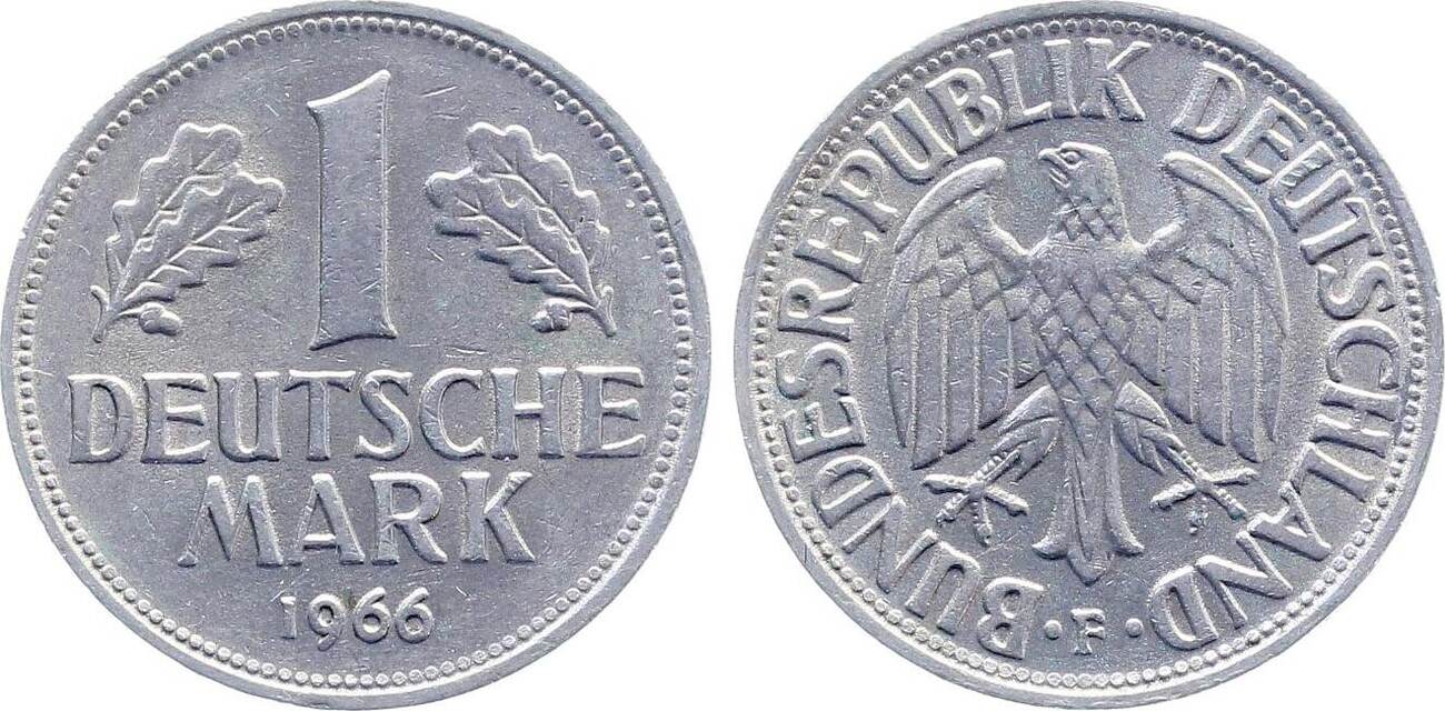 1 Mark 1966 1 DM 1966 F vz J 385 1 Mark vorzüglich