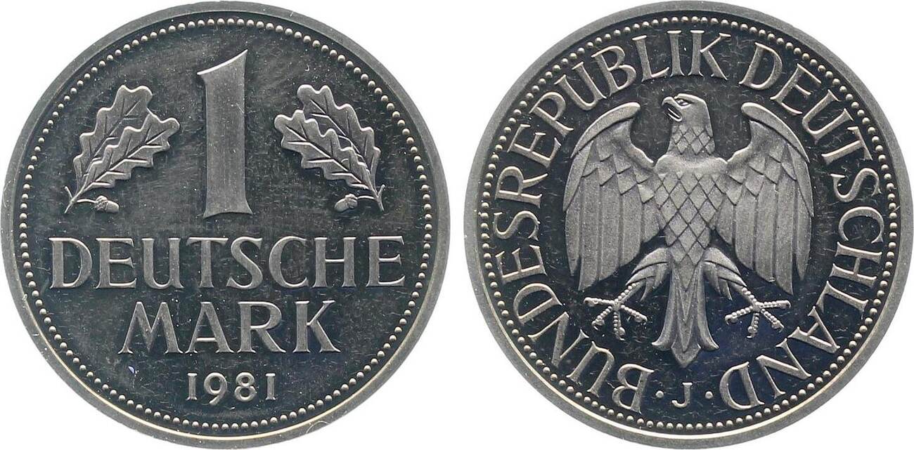 1 DM 1981 1 DM 1981 J PP Proof J 385 Polierte Platte
