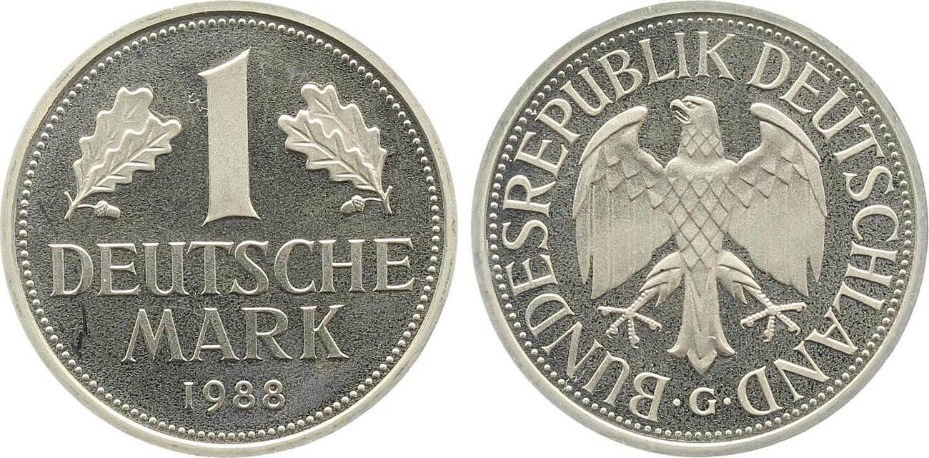 1 Mark 1988 1 DM 1988 J PP Proof J 385 Polierte Platte
