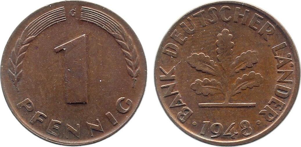 1 Pfennig 1948 1 Pfennig 1948 G bfr J 376 bankfrisch