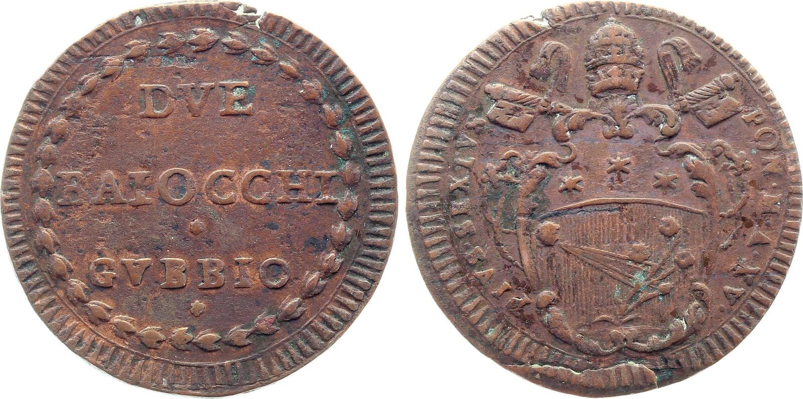 2 Baiocchi 2 Baiocchi Gubbio, Pius VI Sextus , Jahr SS