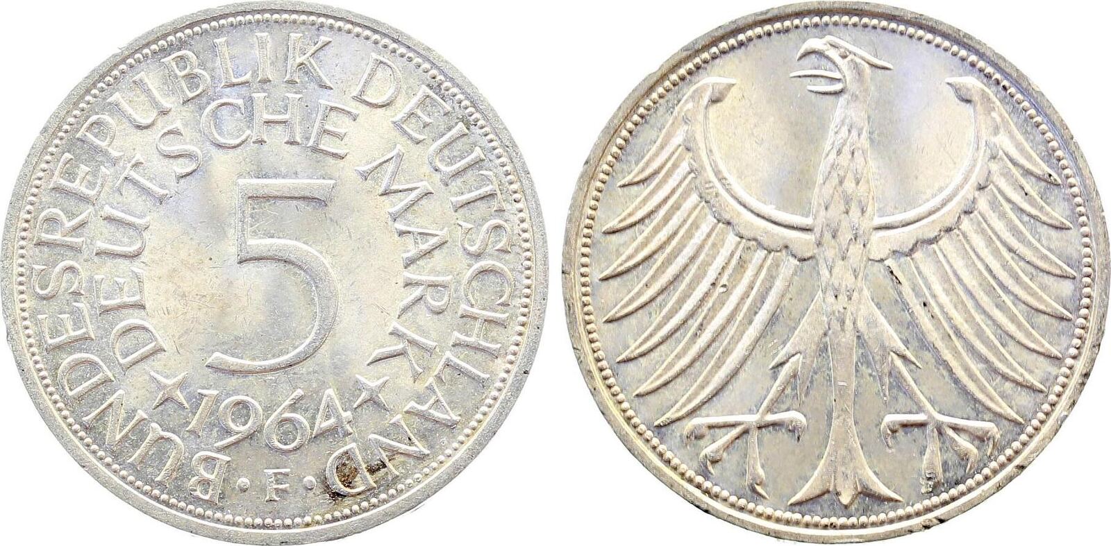 5 Mark 1964 5 Deutsche Mark 1964 F J 387 prfr bankfrisch