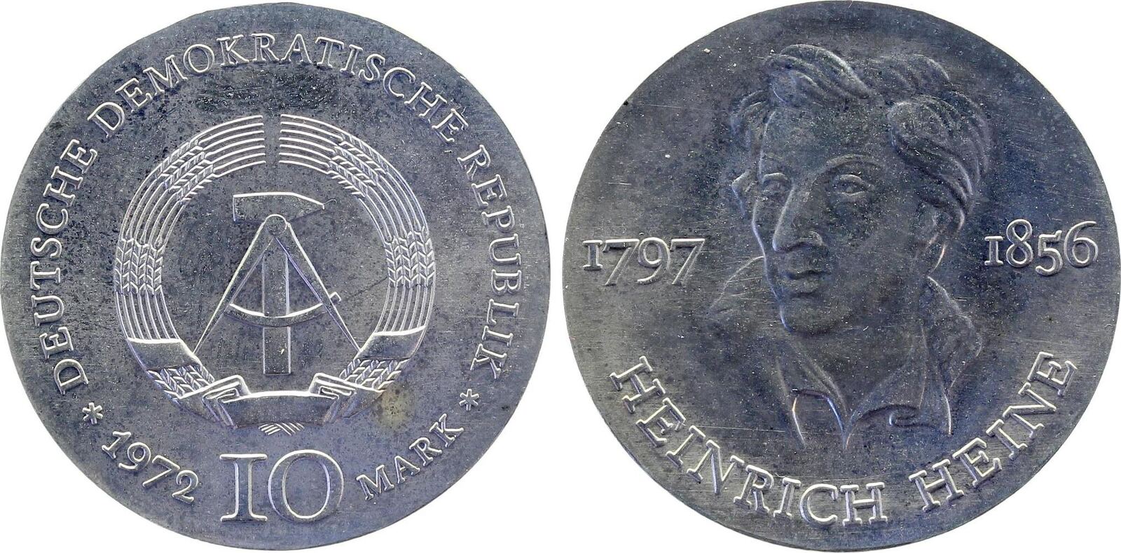 10 Mark 1972 10 Mark 1972 A Heinrich Heine DDR prfr prägefrisch