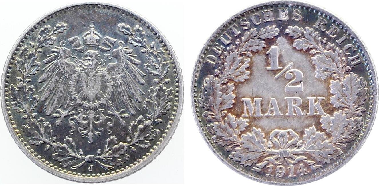 1/2 Mark 1914 1/2 Mark 1914 J J 016 prfr Patina prfr.