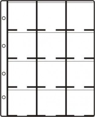 HARTBERGER Münzblätter mit 12 Feldern für 12 Münzrähmchen 50 x 50 mm - Standard, 10er-Packung (LK 12 ST)