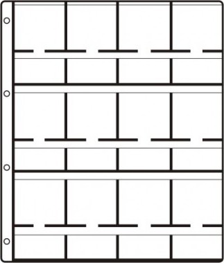 HARTBERGER Münzblätter mit 12 Feldern für 12 Münzrähmchen 50 x 50 mm - SUPER, 10er-Packung (GM 12)