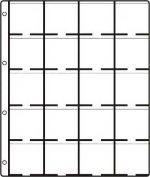 HARTBERGER Münzblätter mit 20 Feldern für 20 Münzrähmchen 50 x 50 mm - Standard, 10er-Packung (GM 20)