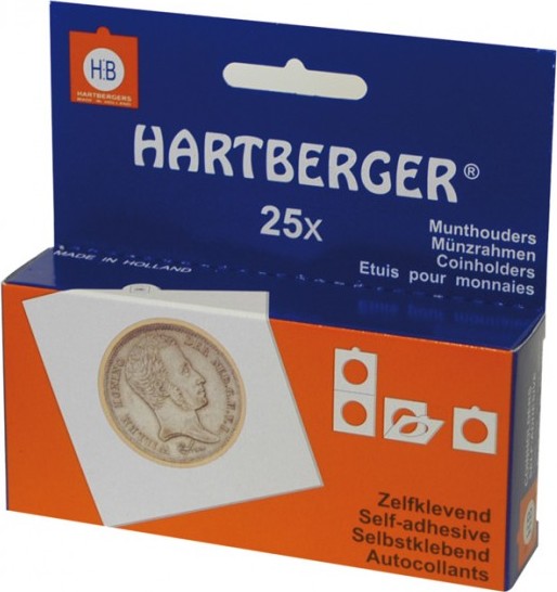 HARTBERGER Münzrähmchen 32,5 mm, selbstklebend, 25er-Packung