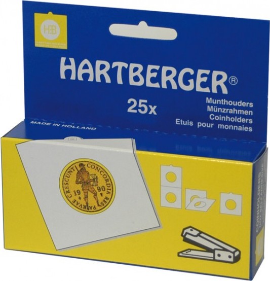 HARTBERGER Münzrähmchen 40 mm, zum Heften, 25er-Packung